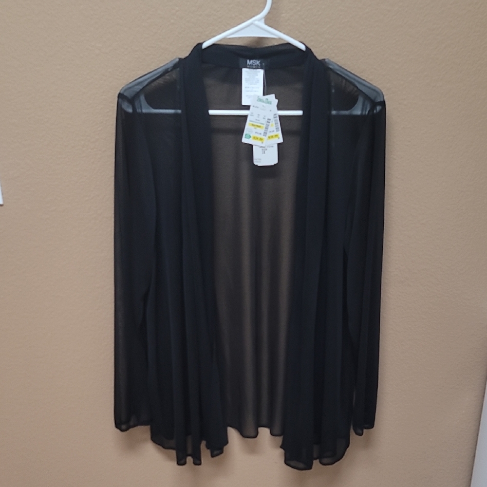 NWT MSK Women's Black Sheer Blouse 🖤